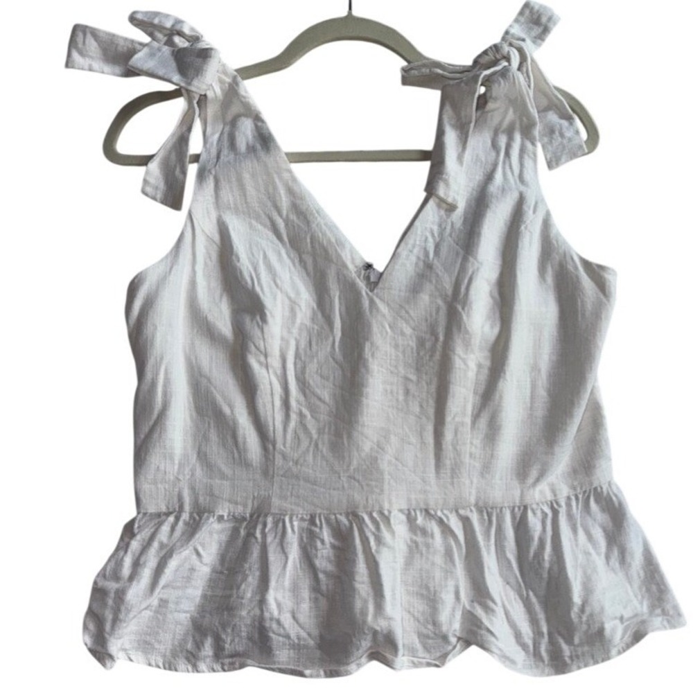 Express White Halter Peplum Tank Top Womens Size M